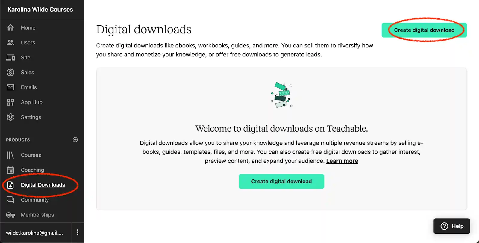 Teachable Digital Downloads