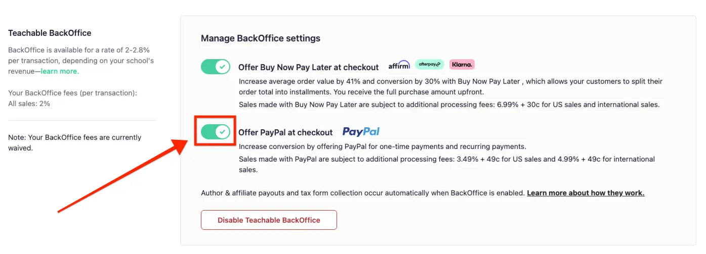 Teachable Payment Processing