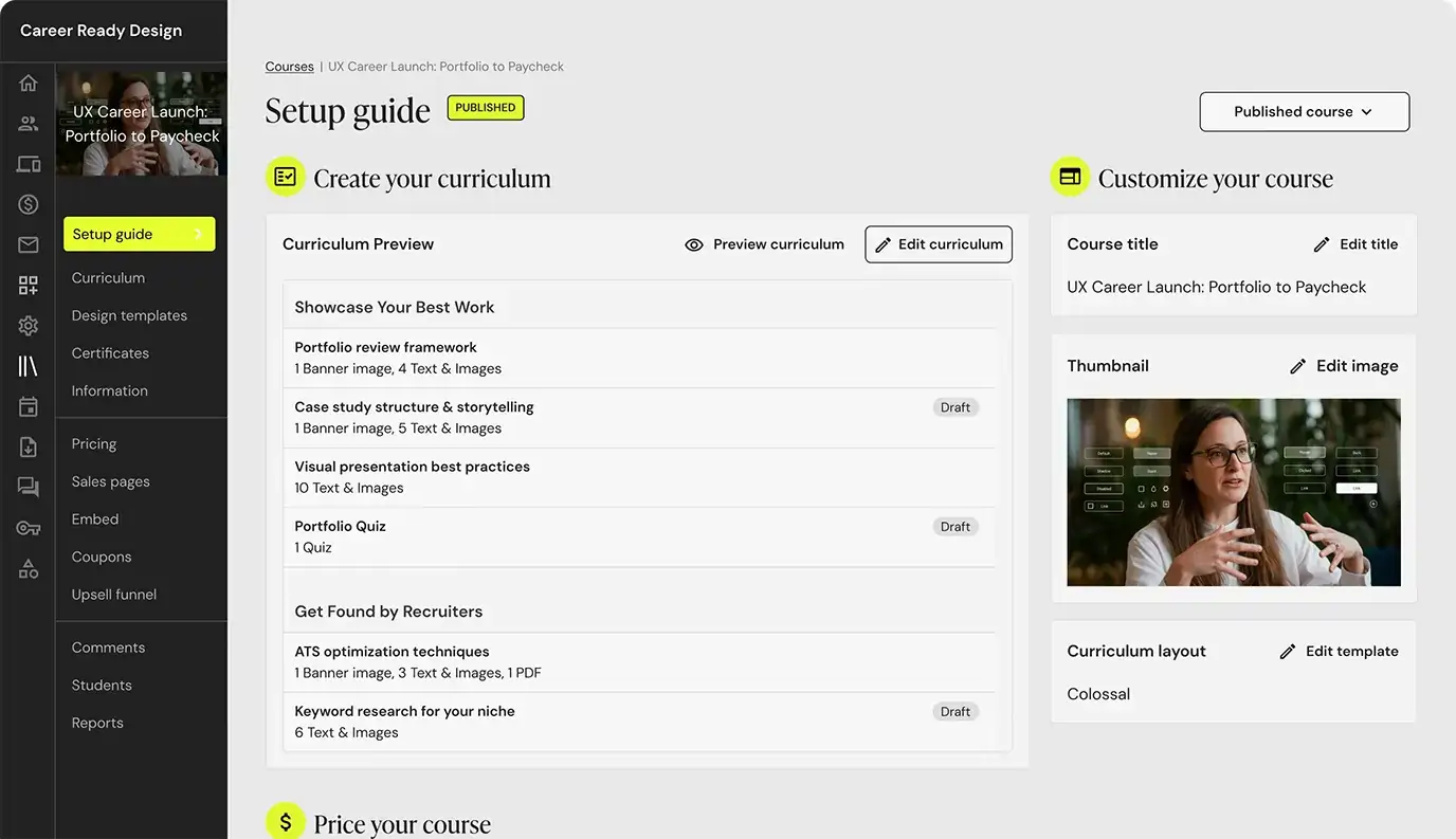 Build Curriculum in Teachable