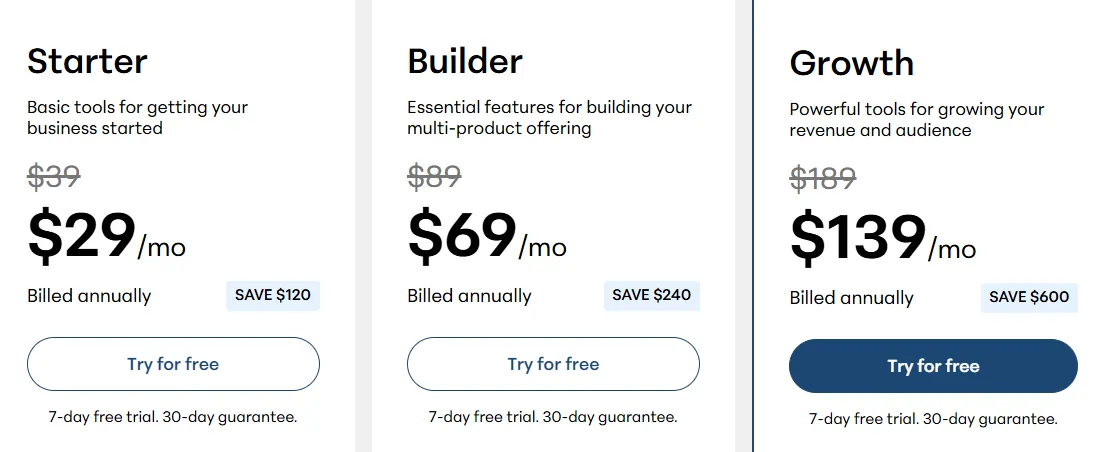 Teachable Pricing Plans - Annual